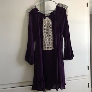 Purple and white dress